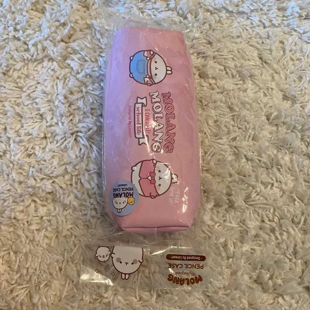 Cute Korean Design Molang Pencil Case/Storage. Pink. OS. Kidcore. Gifts. Fun.